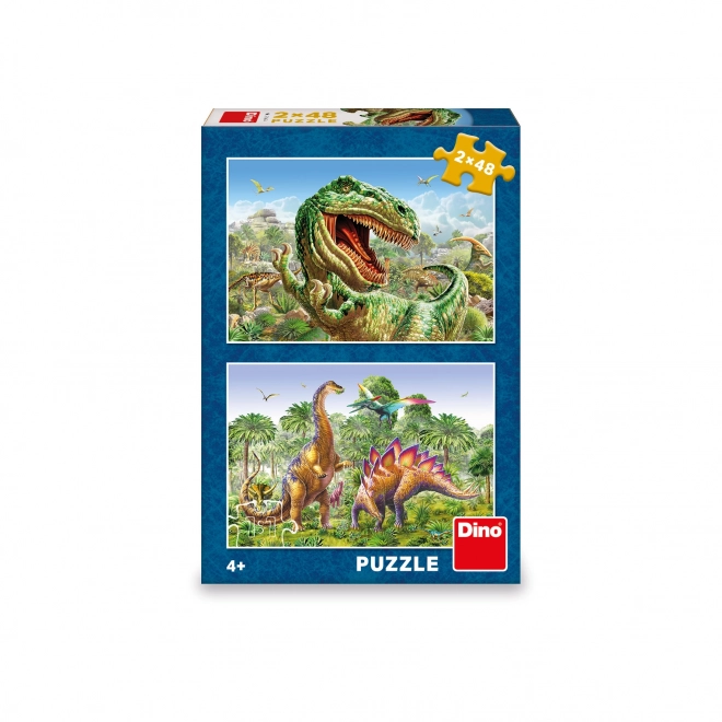 Dinosaurier-Duell Puzzle 2x48 Teile