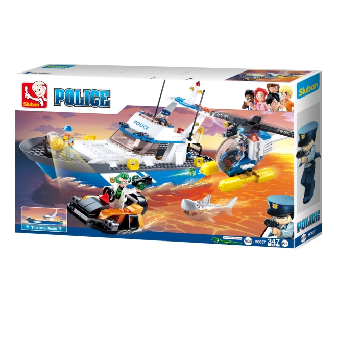 Komplettes Spielset mit Boot und Hubschrauber
