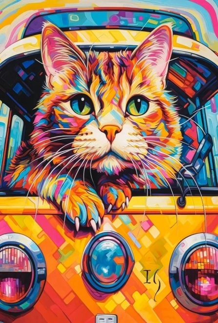 Katze Bus Reise Puzzle 1000 Teile