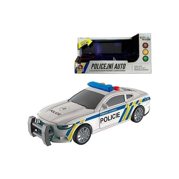 Polizeiauto mit Schwungrad und tschechischem Sound