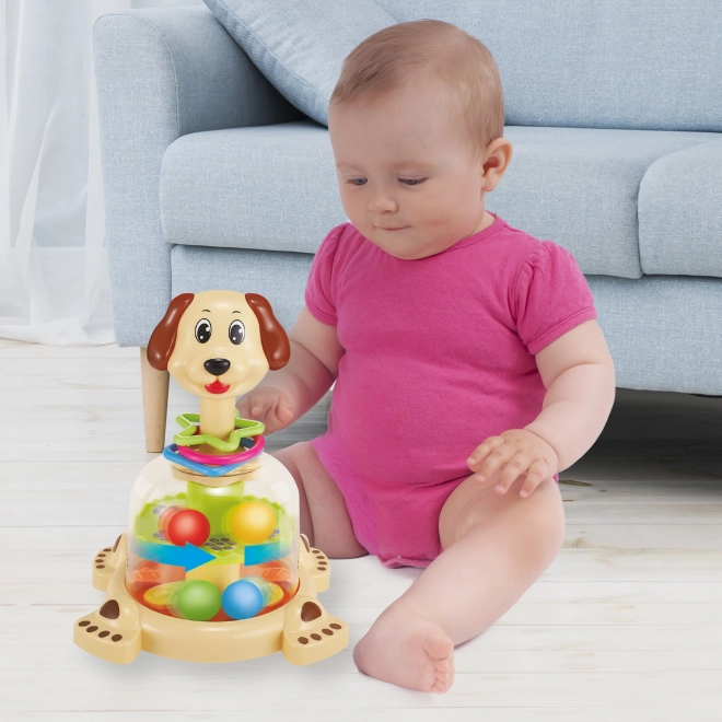 Bunter Hund mit Kugeln Spielzeug