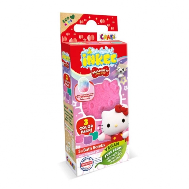 Inkee Badespaß-Set mit HELLO KITTY Badebomben