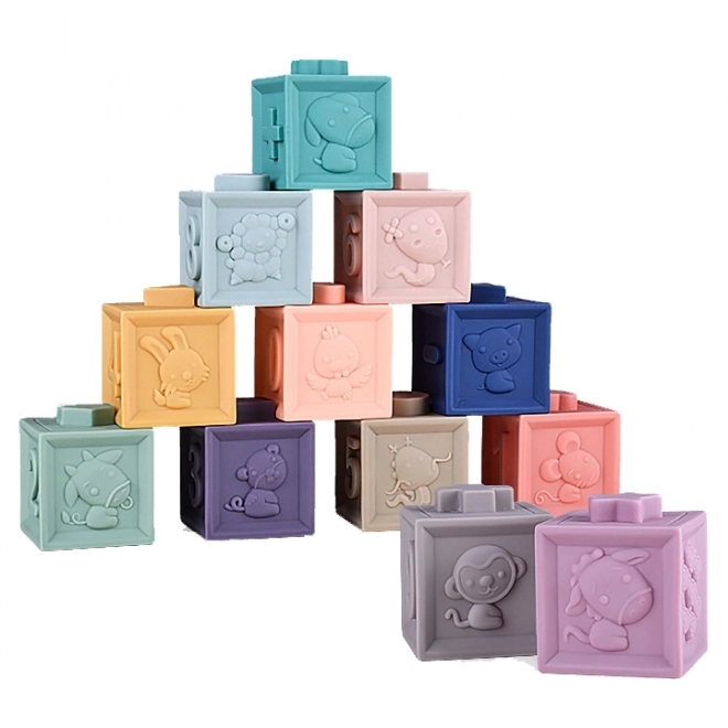 Woopie Baby Sensorische Bausteine 12-teiliges Puzzle