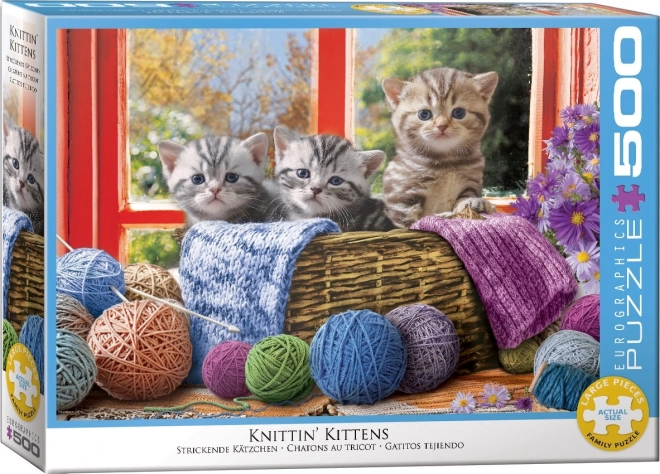 Puzzle Strickende Kätzchen XL 500 Teile