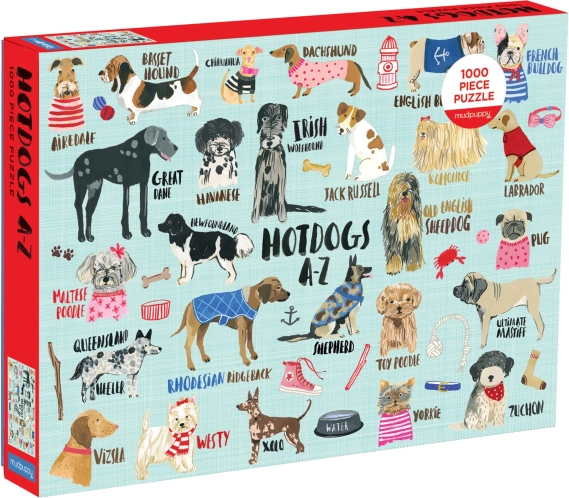 Puzzle Galison Hot Dogs A–Z 1000 Teile
