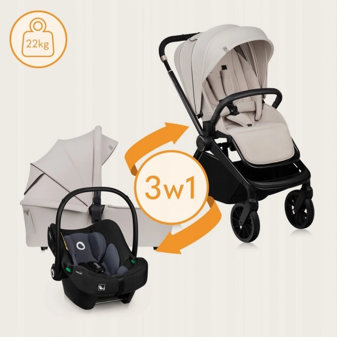Lionelo kombinierter Kinderwagen Mika Plus 3v1 Beige