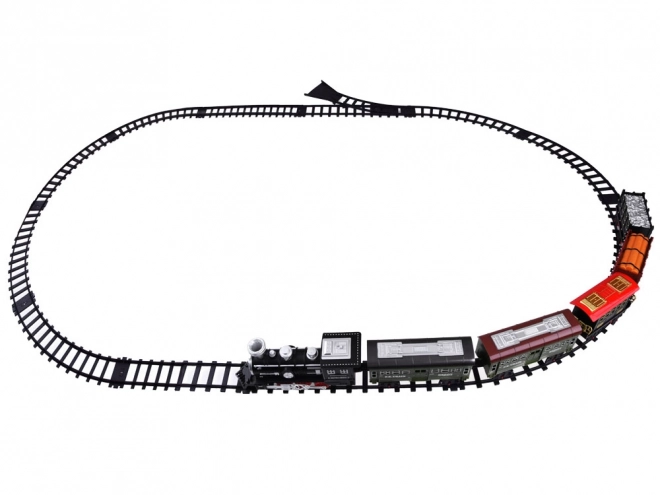 Dampflokomotive mit Zug und Licht
