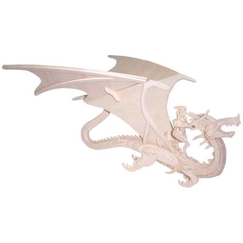 Holz 3D Puzzle Drache und Ritter