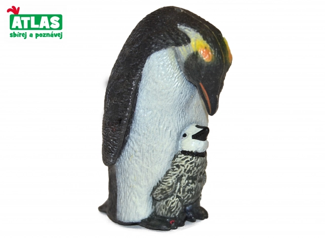 Handbemalter Pinguin mit Jungtier Figur