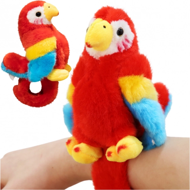 Plüschpapagei Armband rot