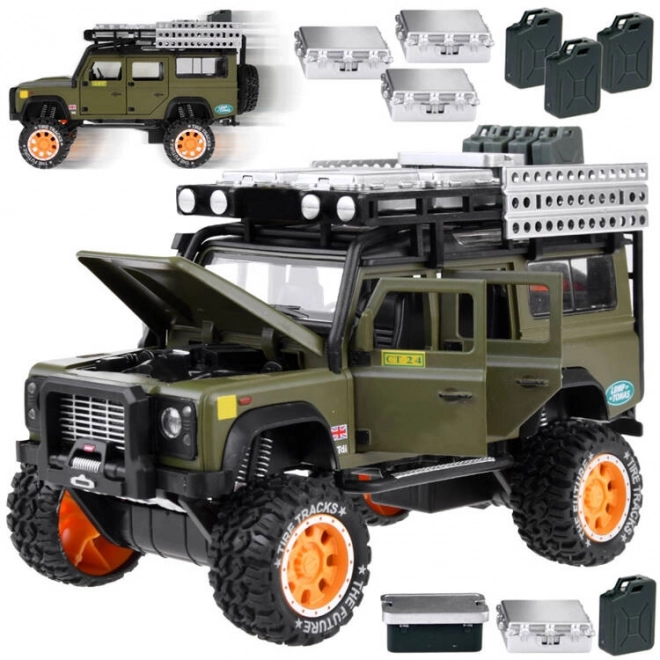 Metall-Geländewagen mit Sound und LED-Lichtern