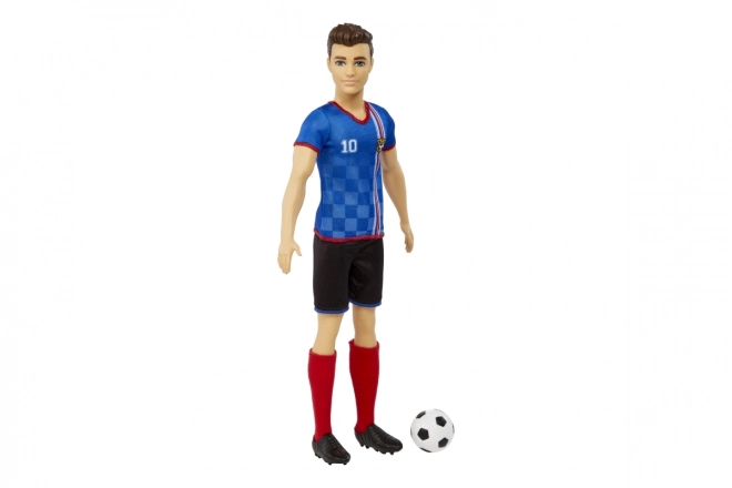 Barbie Fußballpuppe Ken in blauem Trikot