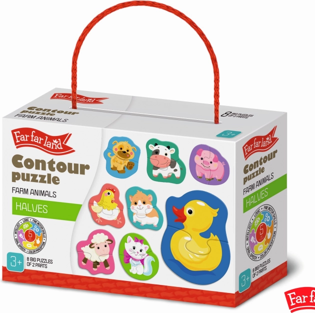 Konturpuzzle Far Far Land – Bauernhof, 8 Bilder