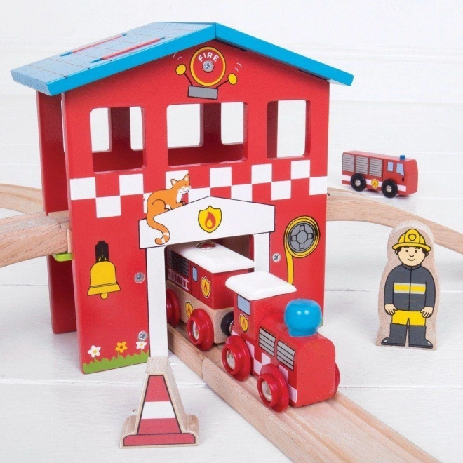 Holzeisenbahn-Feuerwache von Bigjigs Rail