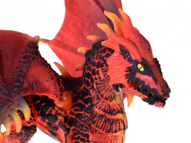 Majestätische Drachen Figur in Rot mit Beweglichen Flügeln