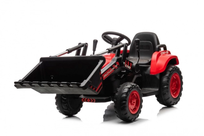 Kinderroter Traktor mit wiederaufladbarem Akku und Löffel