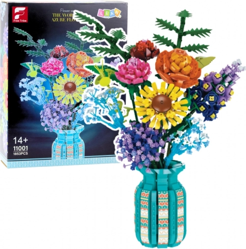 Baubausatz Blumenstrauß in Vase, 1853 Teile
