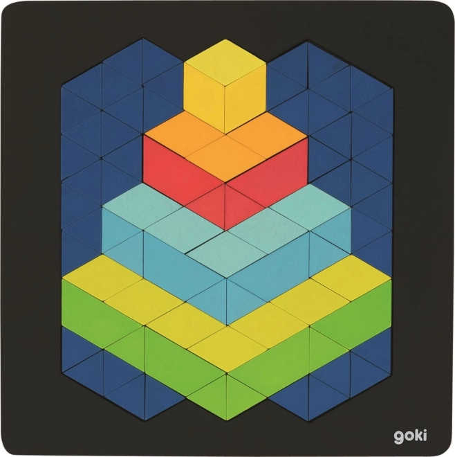 Goki Holzpuzzle Pyramide mit 3D-Effekt