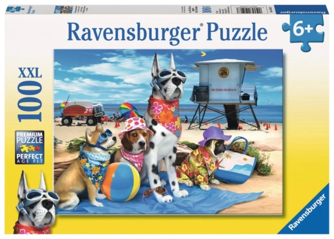 Ravensburger Puzzle Hunde verboten am Strand XXL 100 Teile