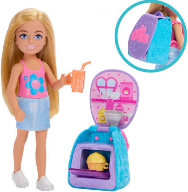 Puppe Barbie Chelsea mit Rucksack und Kätzchen