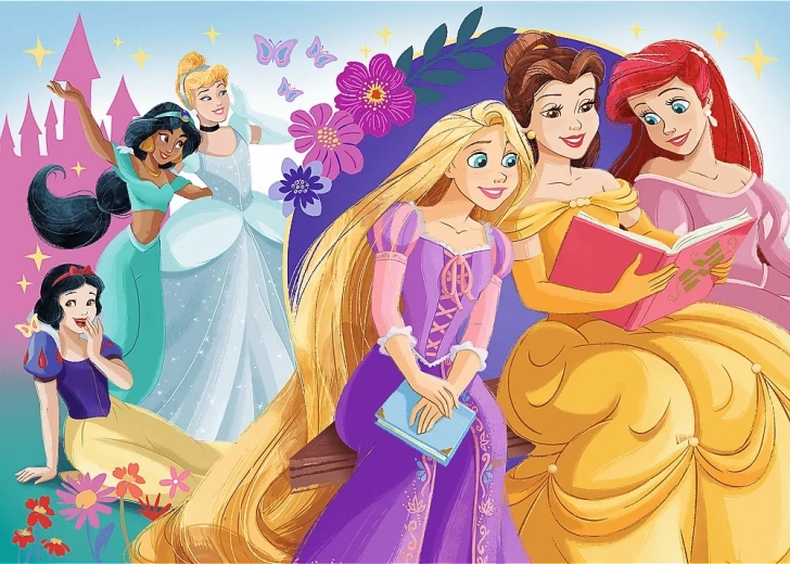 Trefl Glitzerpuzzle Prinzessinnen – Glanz der Freundschaft 100 Teile