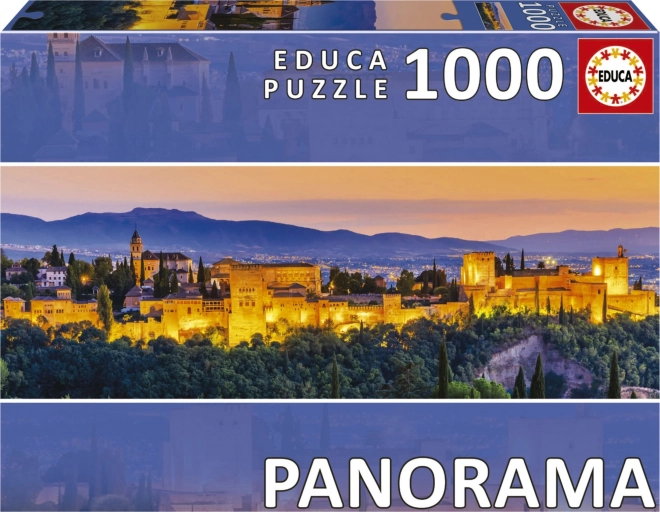 Panoramapuzzle Sonnenuntergang Alhambra, Granada 1000 Teile
