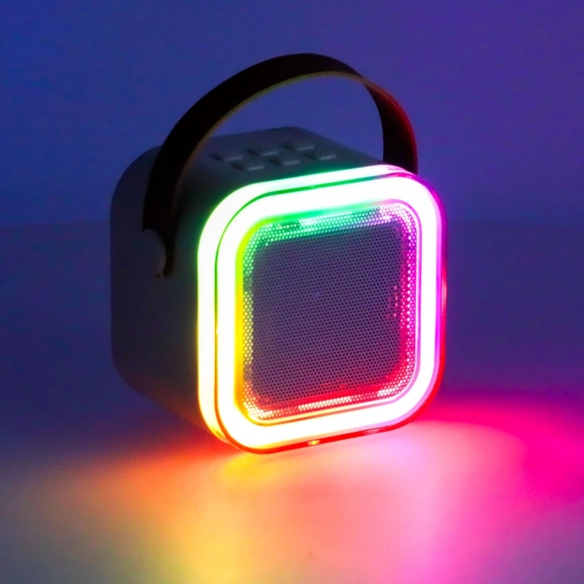 Karaoke-Set mit Mikrofon und tragbarem Bluetooth-Lautsprecher USB Led Rosa