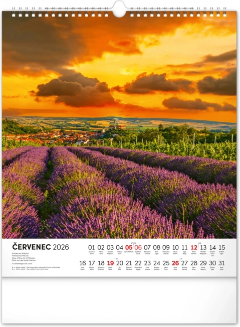 Wandkalender Spaziergänge durch die mährische Landschaft 2026