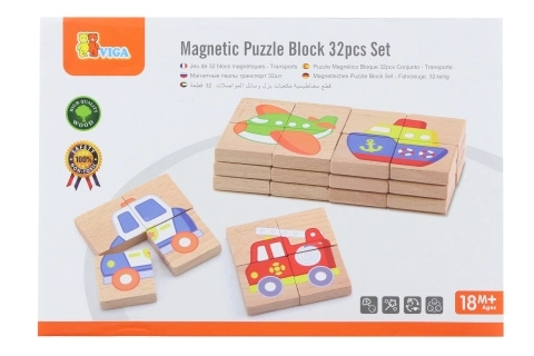 Magnetisches Holzpuzzle Verkehrsfahrzeuge