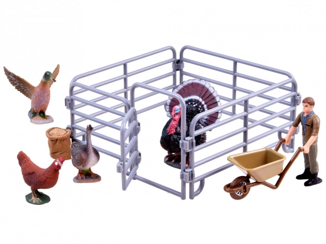 Tierfiguren Bauernhof Spielset mit Huhn und Strauß – A