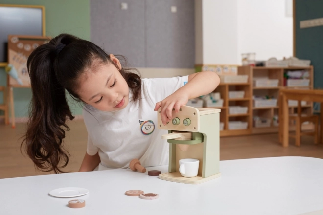 Spielzeug-Kaffeemaschine aus Holz