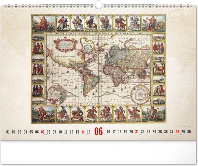 Wandkalender Alte Karten 2026