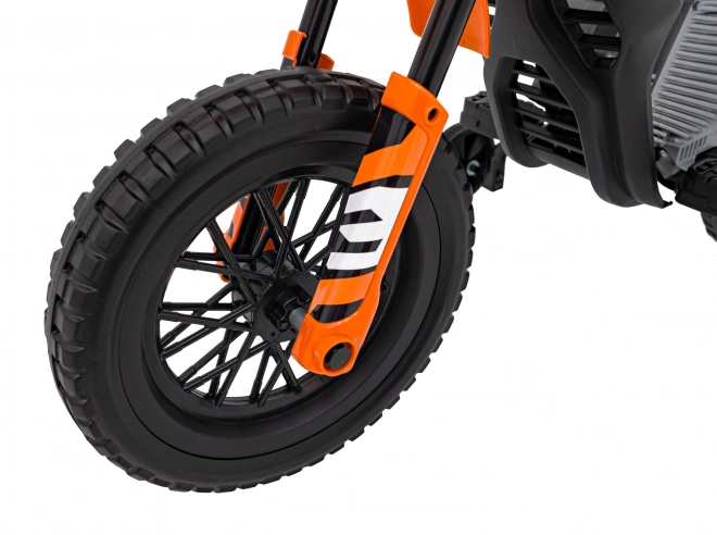 Kindermotorrad mit Akku, Orange, mit Audio-Panel und EVA Räder