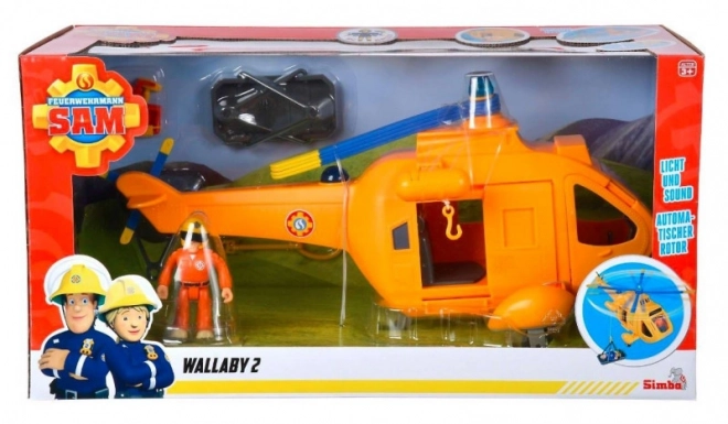 Helikopter Wallaby II mit Figur Feuerwehrmann Sam