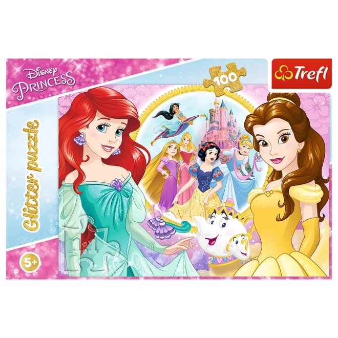Disney Prinzessin Glitzerpuzzle 100 Teile – Erinnerungen von Belle und Ariel