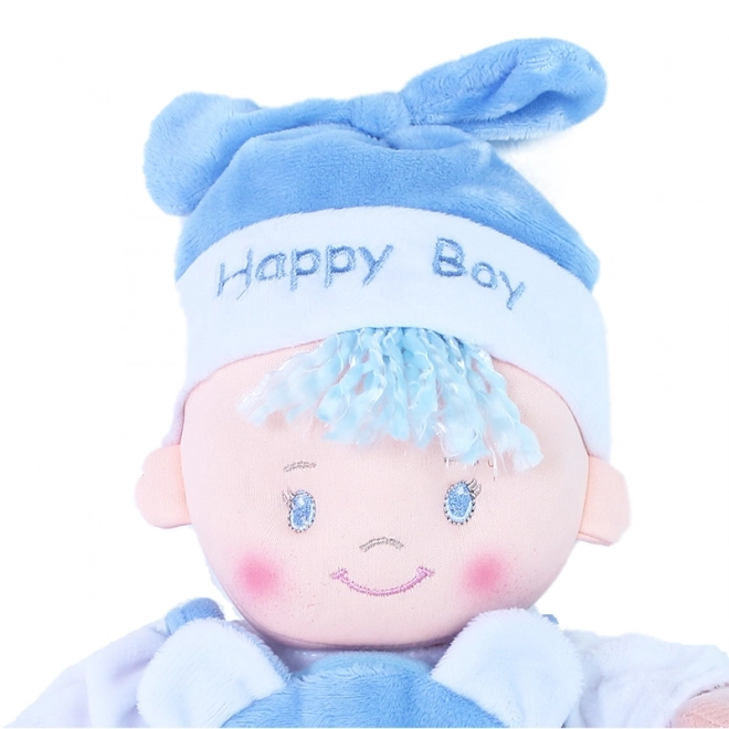 Stoffpuppe Baby Junge 25 cm Blau