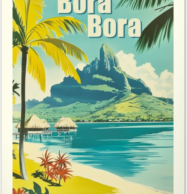 Wandkalender Vintage-Plakate Tropische Paradiese 2026