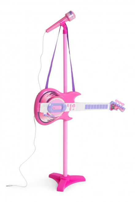 Kinderset mit E-Gitarre und Mikrofon mit verstellbarem Ständer