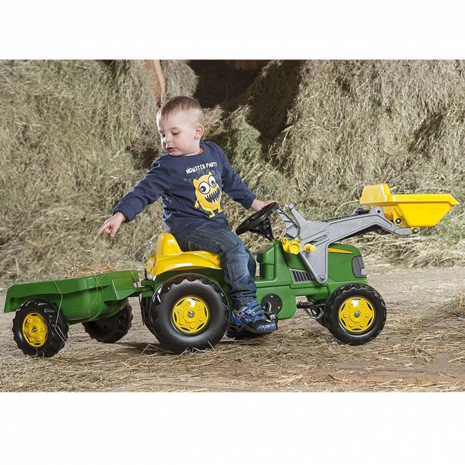 Kindertraktor mit Anhänger und Schaufel – John Deere Lizenz