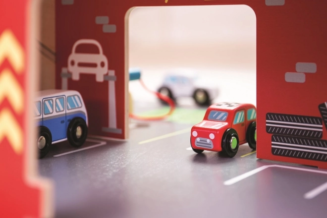 Bigjigs Toys Parkgarage mit Hubschrauberlandeplatz