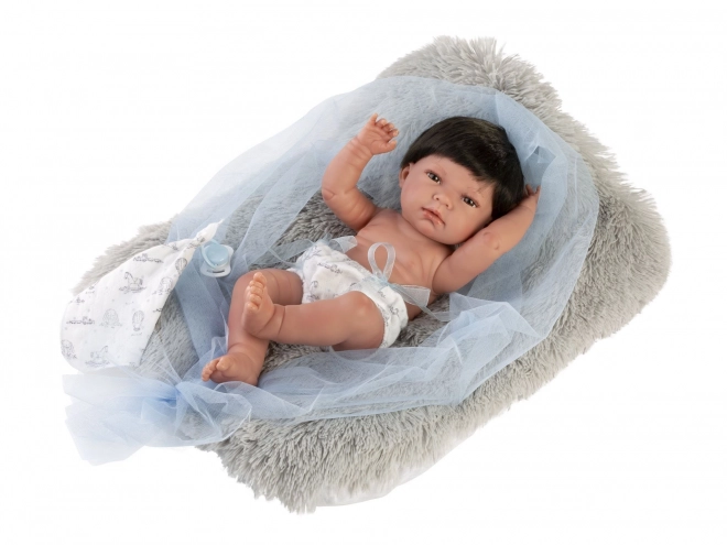 Realistische Babypuppe mit Vinylkörper - Neugeborener Junge 40 cm