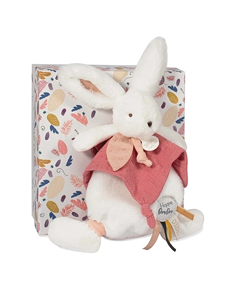 Doudou Geschenkset - Plüschhase mit Schmusetuch Rosa