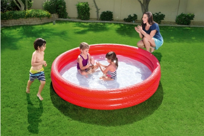 Bestway Roter Aufblasbarer Kinderpool 183x33cm mit Reparaturflicken – rot