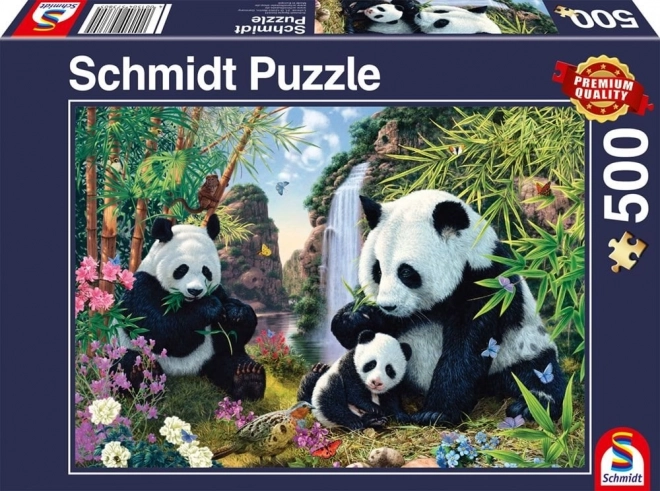 Schmidt Puzzle Panda am Wasserfall