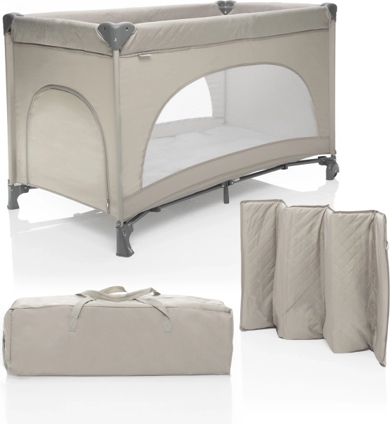 Klappbares Kinderbett Lely, Sand Beige