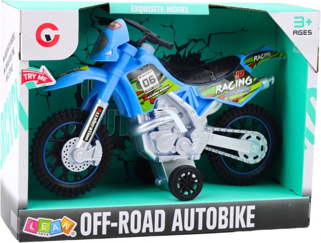 Off-Road Motorrad Blau mit Licht- und Soundeffekten