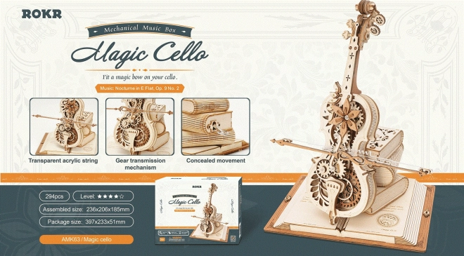 RoboTime 3D Holzmechanik Puzzle Magisches Cello
