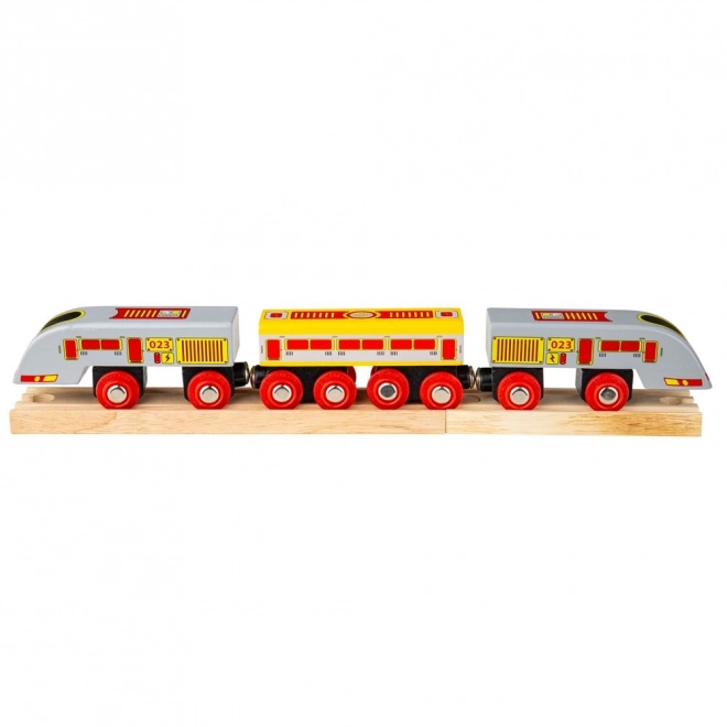 Eurostar Schnellzug Bigjigs Rail mit Schienen