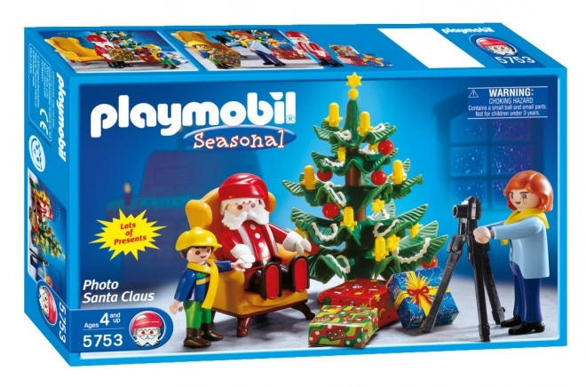 Weihnachtsfigur-Set mit Weihnachtsmann-Foto