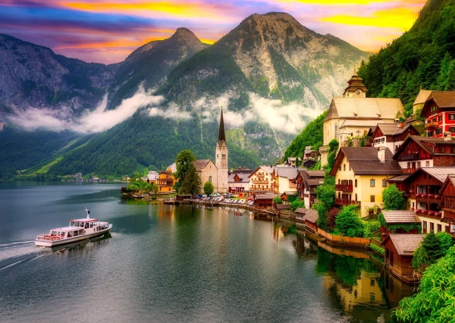 Puzzle Hallstatt bei Sonnenuntergang, Österreich - 1000 Teile
